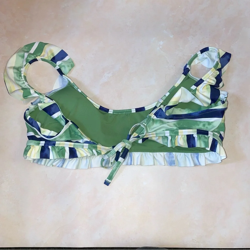 Aerie Tie Dye Stripe Swim Bikini Top
